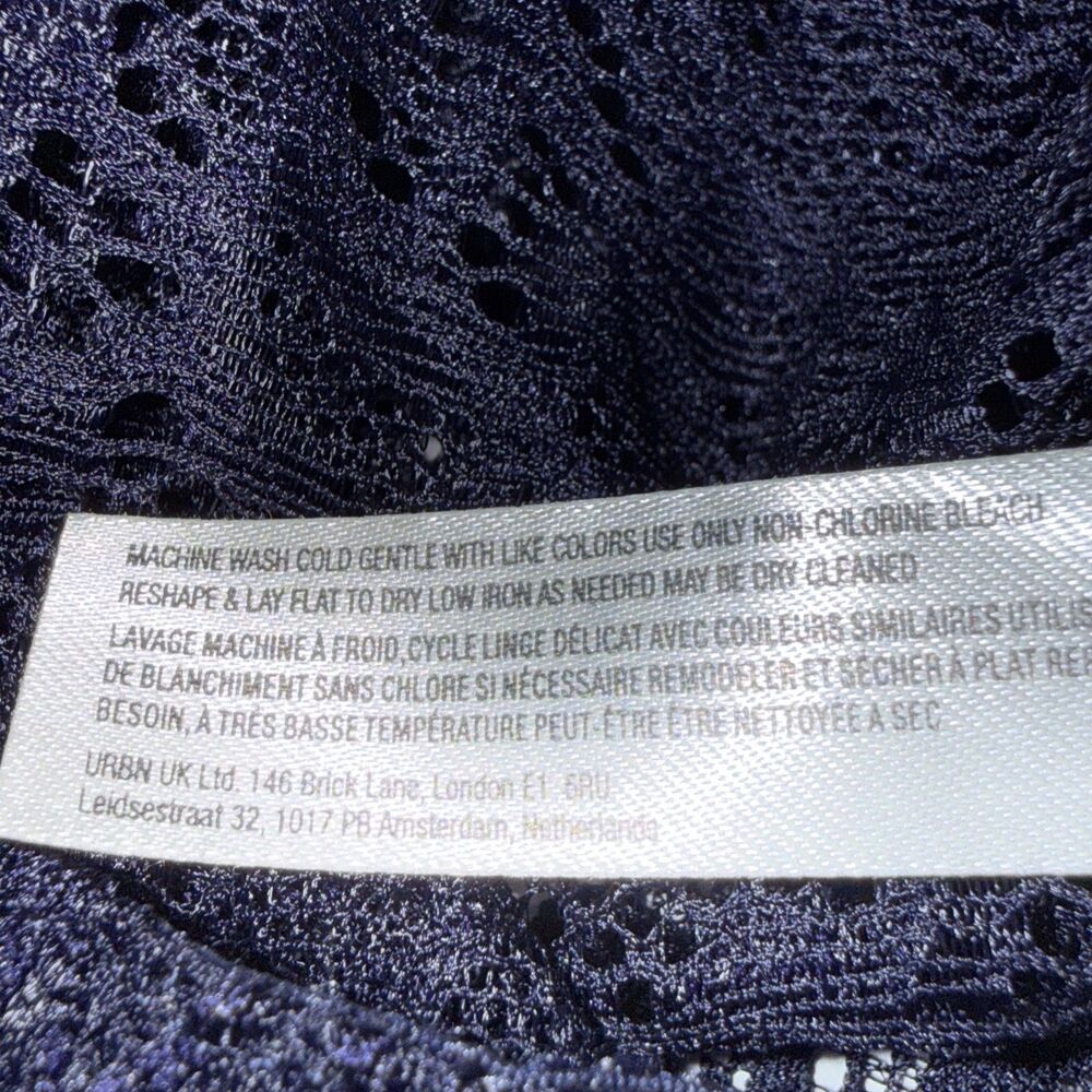 Intimately Free People Women Small Bodysuit In My Head Navy Blue Lace Low Cut - Picture 5 of 7